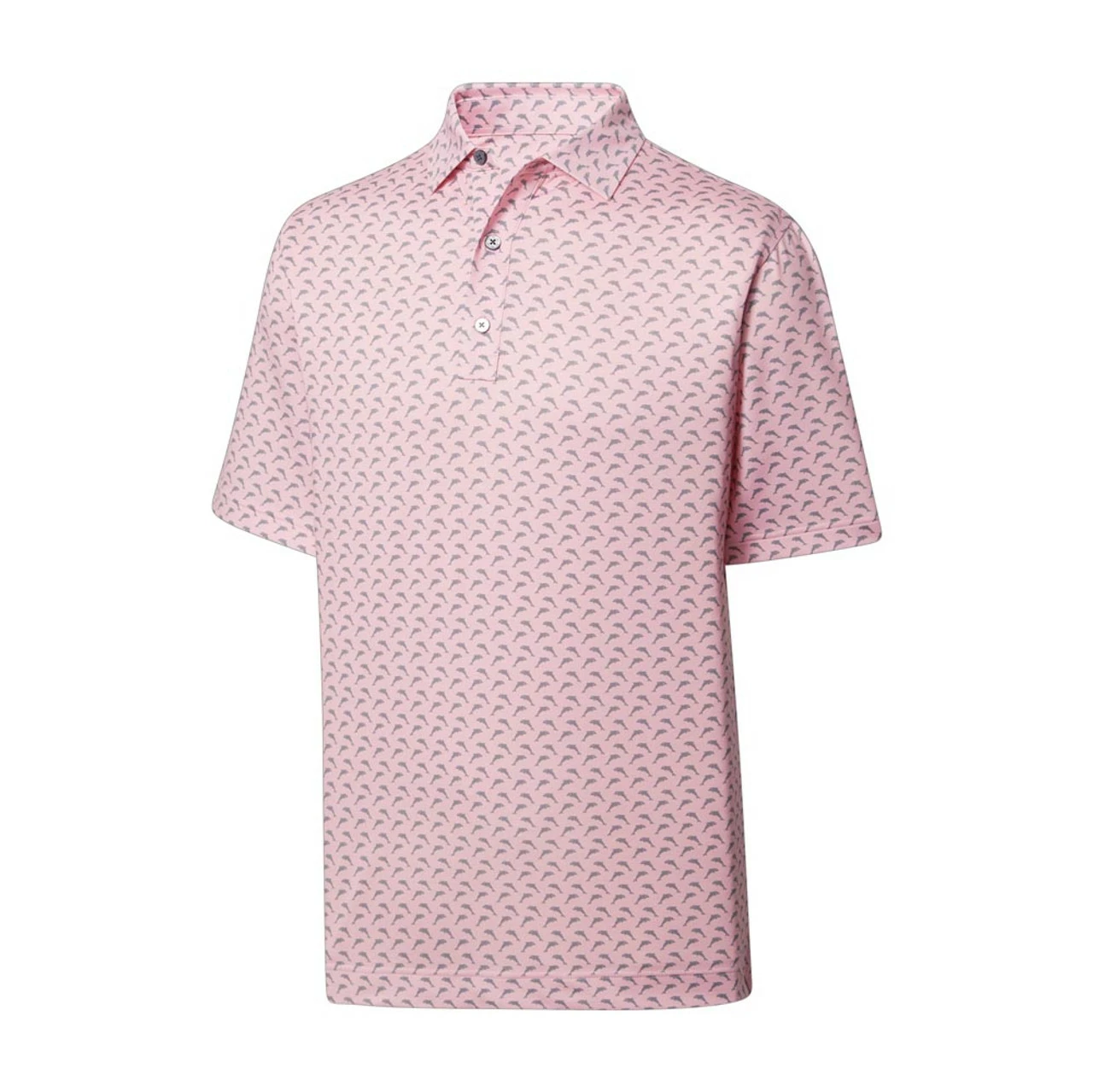 FootJoy Lisle Leaping Dolphins Print Self Collar Polo 4 FootJoy Lisle Leaping Dolphins Print Self Collar Polo - Image 4