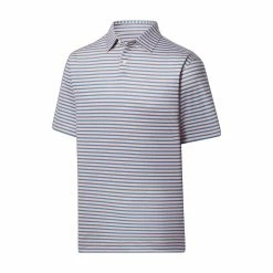 FootJoy Lisle Mini Regimental Stripe Self Collar Polo -Golf Clubs Shop footjoy lisle mini regimental stripe self collar polo quartz pink graphite white 01 84684.1649086843