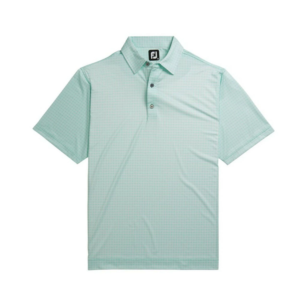 FootJoy Lisle Plaid Print Self Collar Polo 1 FootJoy Lisle Plaid Print Self Collar Polo