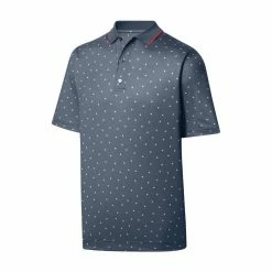 FootJoy Lisle Push Play Print Knit Collar Polo -Golf Clubs Shop footjoy lisle push play print knit collar polo graphite white 01 80028.1648733202