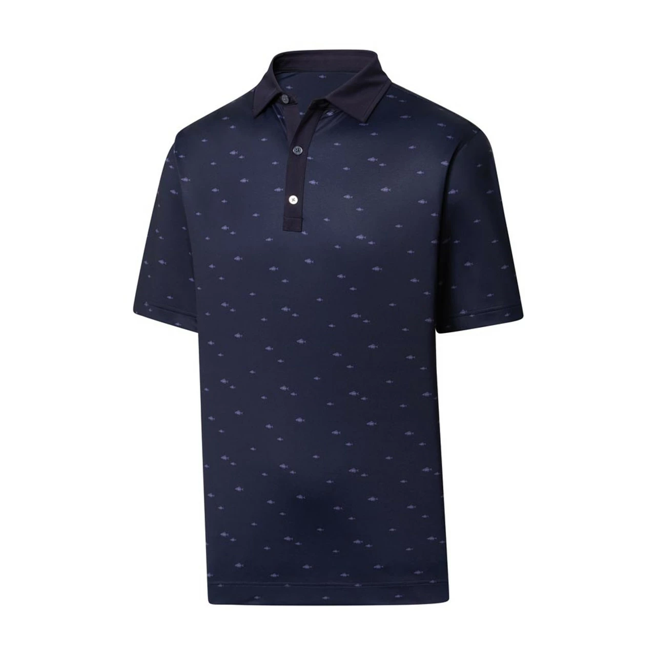 FootJoy Lisle School Of Fish Print Self Collar Polo 2 FootJoy Lisle School Of Fish Print Self Collar Polo - Image 2