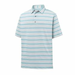 FootJoy Lisle Traditional Stripe Self Collar Polo 5 FootJoy Lisle Traditional Stripe Self Collar Polo -Golf Clubs Shop footjoy lisle traditional stripe self collar polo ice blue white grey 01 90999.1632336829