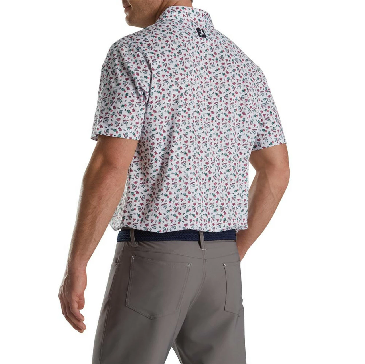 FootJoy Mini Floral Print Lisle Self Collar Polo 6 FootJoy Mini Floral Print Lisle Self Collar Polo - Image 6