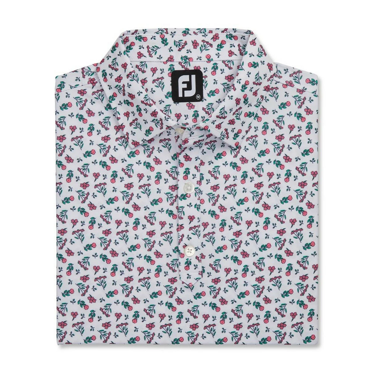 FootJoy Mini Floral Print Lisle Self Collar Polo 8 FootJoy Mini Floral Print Lisle Self Collar Polo - Image 8