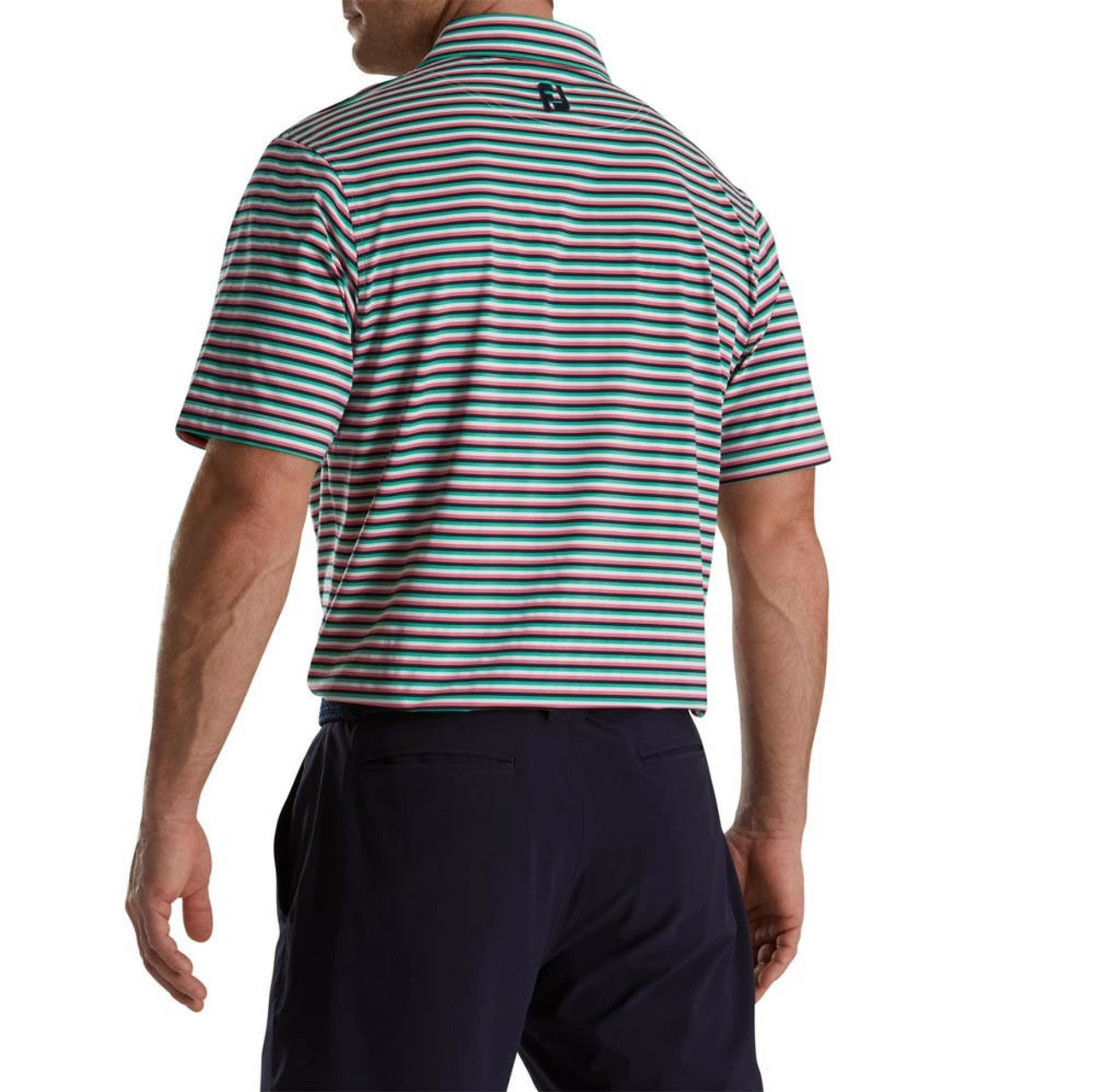 FootJoy Multi Stripe Lisle Self Collar Polo 2 FootJoy Multi Stripe Lisle Self Collar Polo - Image 2
