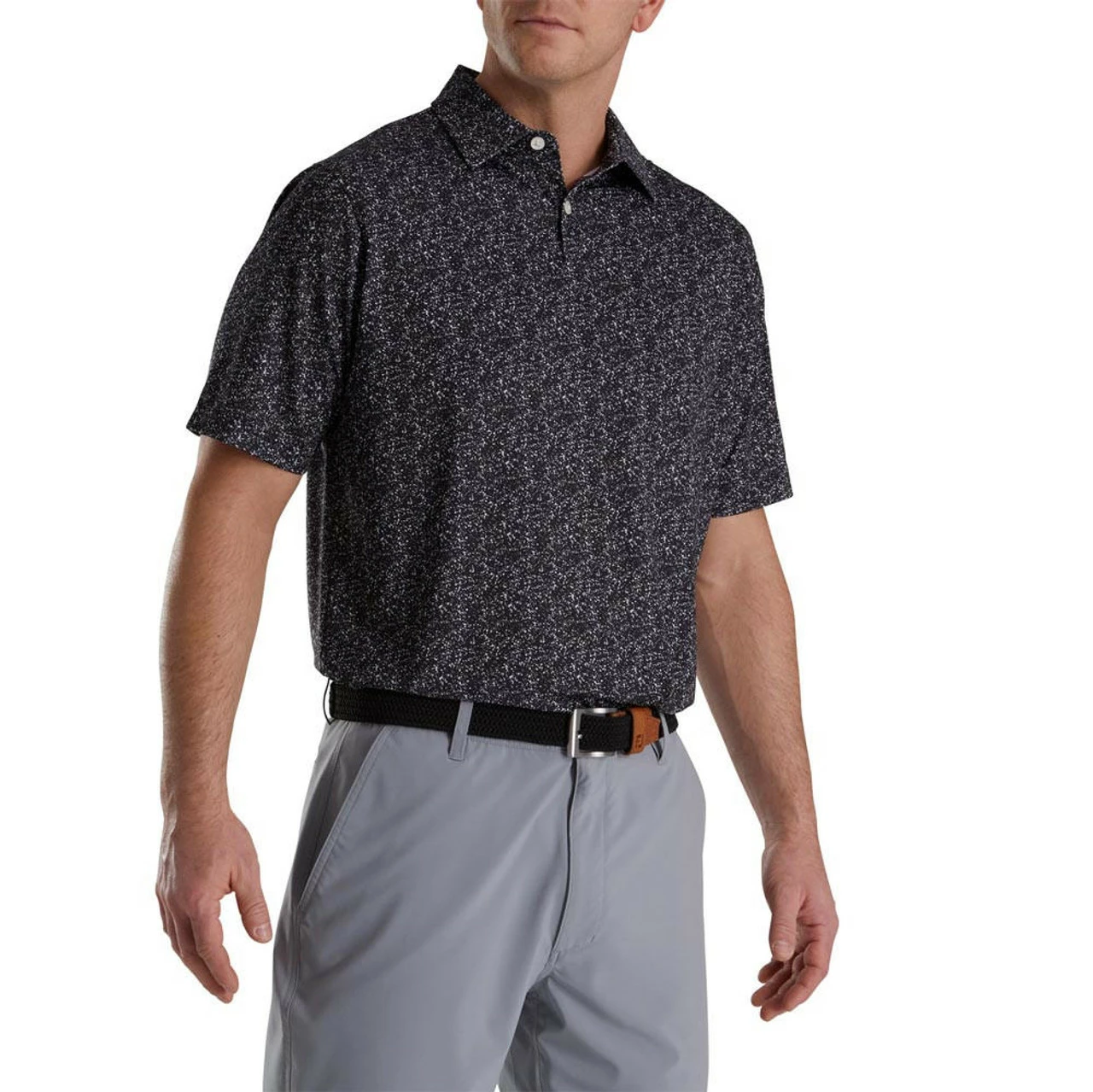 FootJoy Paint Splatter Print Lisle Self Collar Polo 1 FootJoy Paint Splatter Print Lisle Self Collar Polo