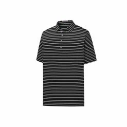 FootJoy Pique Mixed Stripe Self Collar Polo -Golf Clubs Shop footjoy pique mixed stripe self collar polo black white 01 62661.1632336474