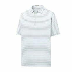 FootJoy Pique Mixed Stripe Self Collar Polo -Golf Clubs Shop footjoy pique mixed stripe self collar polo white ice blue 01 69218.1632336474