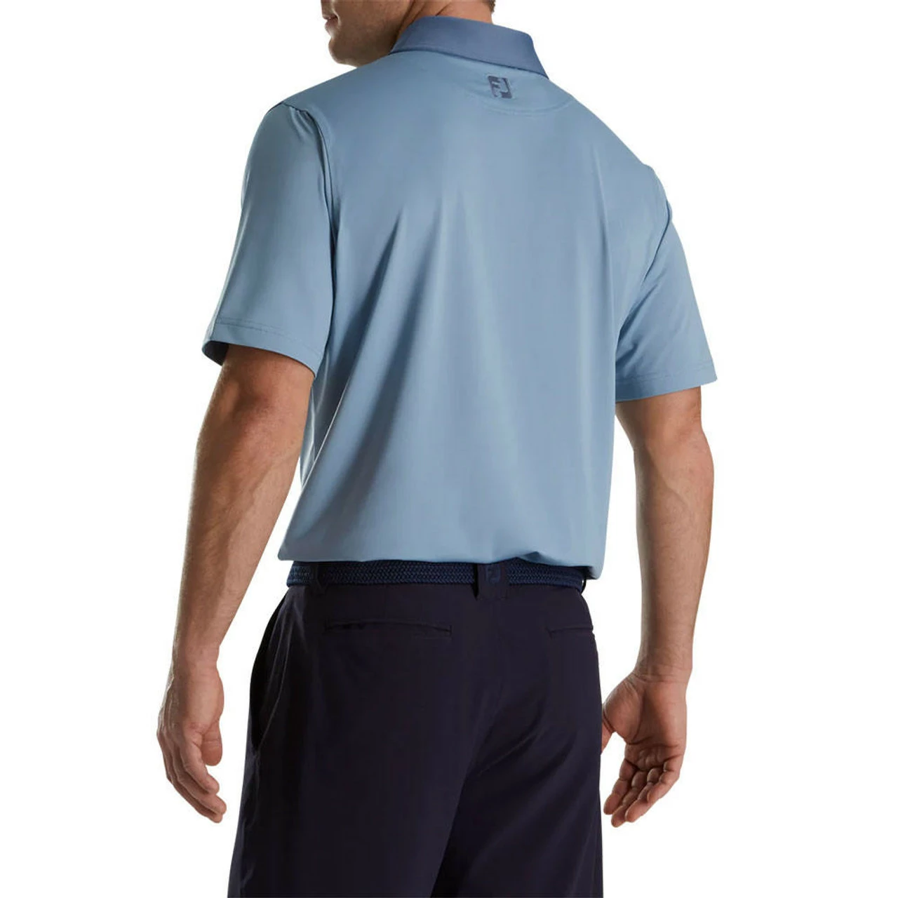 FootJoy Solid Spiral Print Trim Lisle Self Collar Polo - FJ Logo 2 FootJoy Solid Spiral Print Trim Lisle Self Collar Polo - FJ Logo - Image 2
