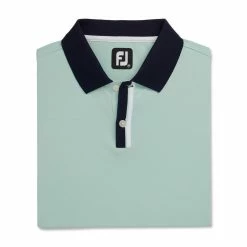 FootJoy Solid Stretch Pique With Stripe Placket Knit Collar Polo -Golf Clubs Shop footjoy solid stretch pique with stripe placket knit collar polo sage 04 59736.1673904879