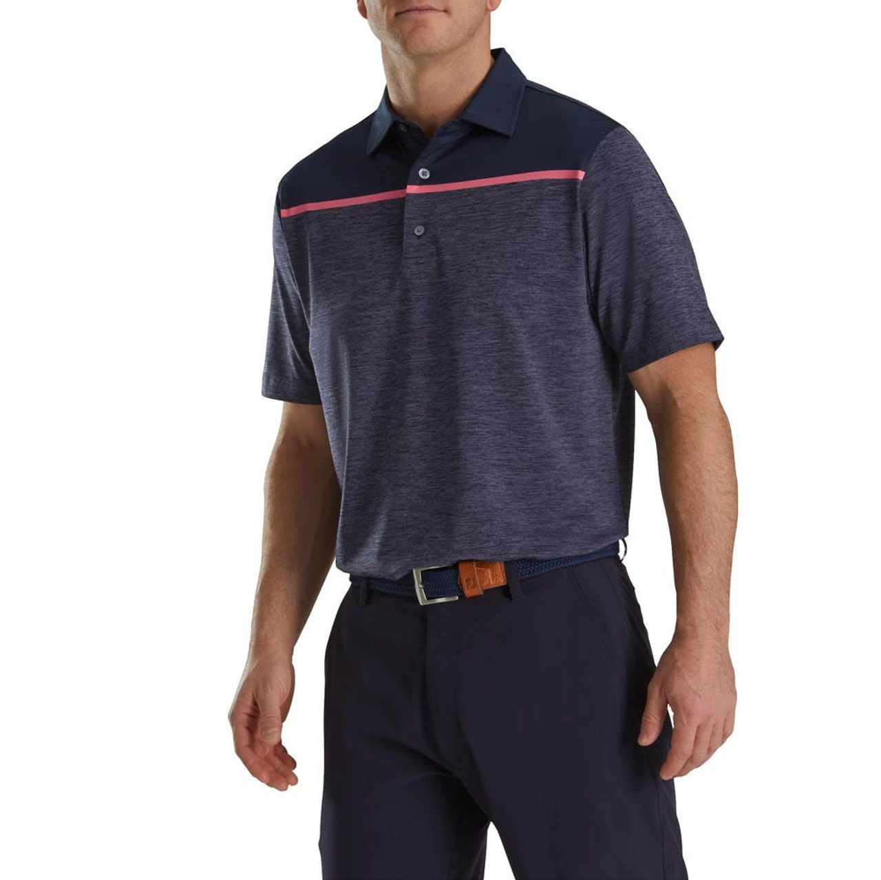 FootJoy Spacedye Block Lisle Self Collar Polo 1 FootJoy Spacedye Block Lisle Self Collar Polo