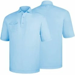 FootJoy Spun Poly Chest Pocket Polo - Self Collar - Closeout -Golf Clubs Shop footjoy spun poly chest pocket polo self collar light blue 01 98265.1632420481