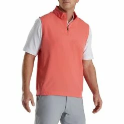 FootJoy Stretch Woven Vest With Knit Accents 28 FootJoy Stretch Woven Vest With Knit Accents -Golf Clubs Shop footjoy stetch woven vest with knit accents coral 01 34890.1673907371
