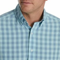 FootJoy Stretch Woven Gingham Shirt 35 FootJoy Stretch Woven Gingham Shirt -Golf Clubs Shop footjoy stretch woven gingham shirt denim azure 03 97157.1671653915