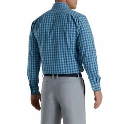 FootJoy Stretch Woven Gingham Shirt 26 FootJoy Stretch Woven Gingham Shirt -Golf Clubs Shop footjoy stretch woven gingham shirt dusk blue ink 02 04528.1671653818