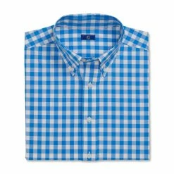 FootJoy Stretch Woven Gingham Shirt 40 FootJoy Stretch Woven Gingham Shirt -Golf Clubs Shop footjoy stretch woven gingham shirt white royal 04 49145.1671652716