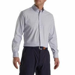 FootJoy Super Soft Woven Plaid Shirt -Golf Clubs Shop footjoy super soft woven plaid shirt dusty purple white azure 01 56028.1671653776