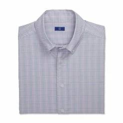 FootJoy Super Soft Woven Plaid Shirt -Golf Clubs Shop footjoy super soft woven plaid shirt dusty purple white azure 04 19969.1671654245