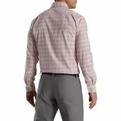 FootJoy Super Soft Woven Plaid Shirt -Golf Clubs Shop footjoy super soft woven plaid shirt white coral pink graphite 02 41662.1671651357