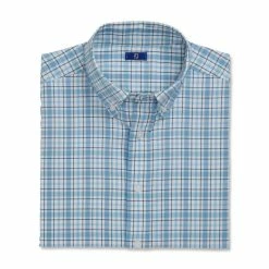 FootJoy Super Soft Woven Plaid Shirt -Golf Clubs Shop footjoy super soft woven plaid shirt white dusk blue ink 04 51434.1671654270
