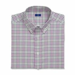 FootJoy Super Soft Woven Plaid Shirt -Golf Clubs Shop footjoy super soft woven plaid shirt white lavender sage navy 04 33254.1671653509