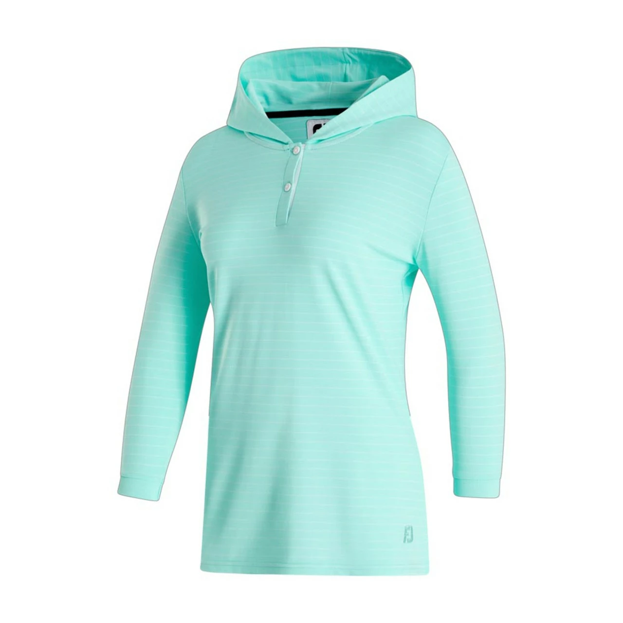 FootJoy Women's 3/4 Sleeve Pinstripe Hoodie 9 FootJoy Women's 3/4 Sleeve Pinstripe Hoodie - Image 9