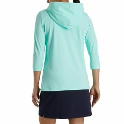 FootJoy Women's 3/4 Sleeve Pinstripe Hoodie 22 FootJoy Women's 3/4 Sleeve Pinstripe Hoodie -Golf Clubs Shop footjoy womens 3 4 sleeve pinstripe hoodie aquamarine 03 93479.1633109315