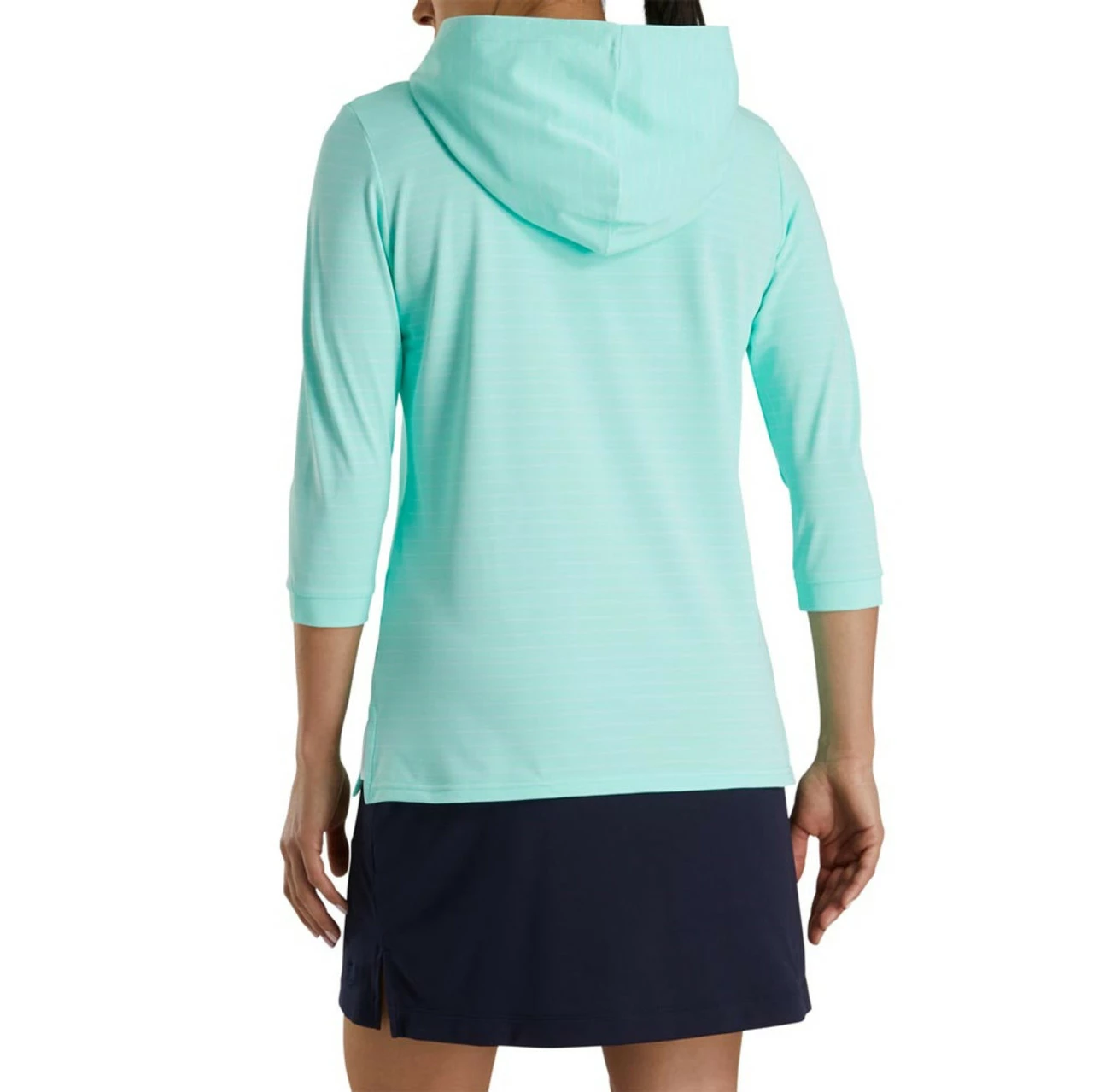 FootJoy Women's 3/4 Sleeve Pinstripe Hoodie 11 FootJoy Women's 3/4 Sleeve Pinstripe Hoodie - Image 11