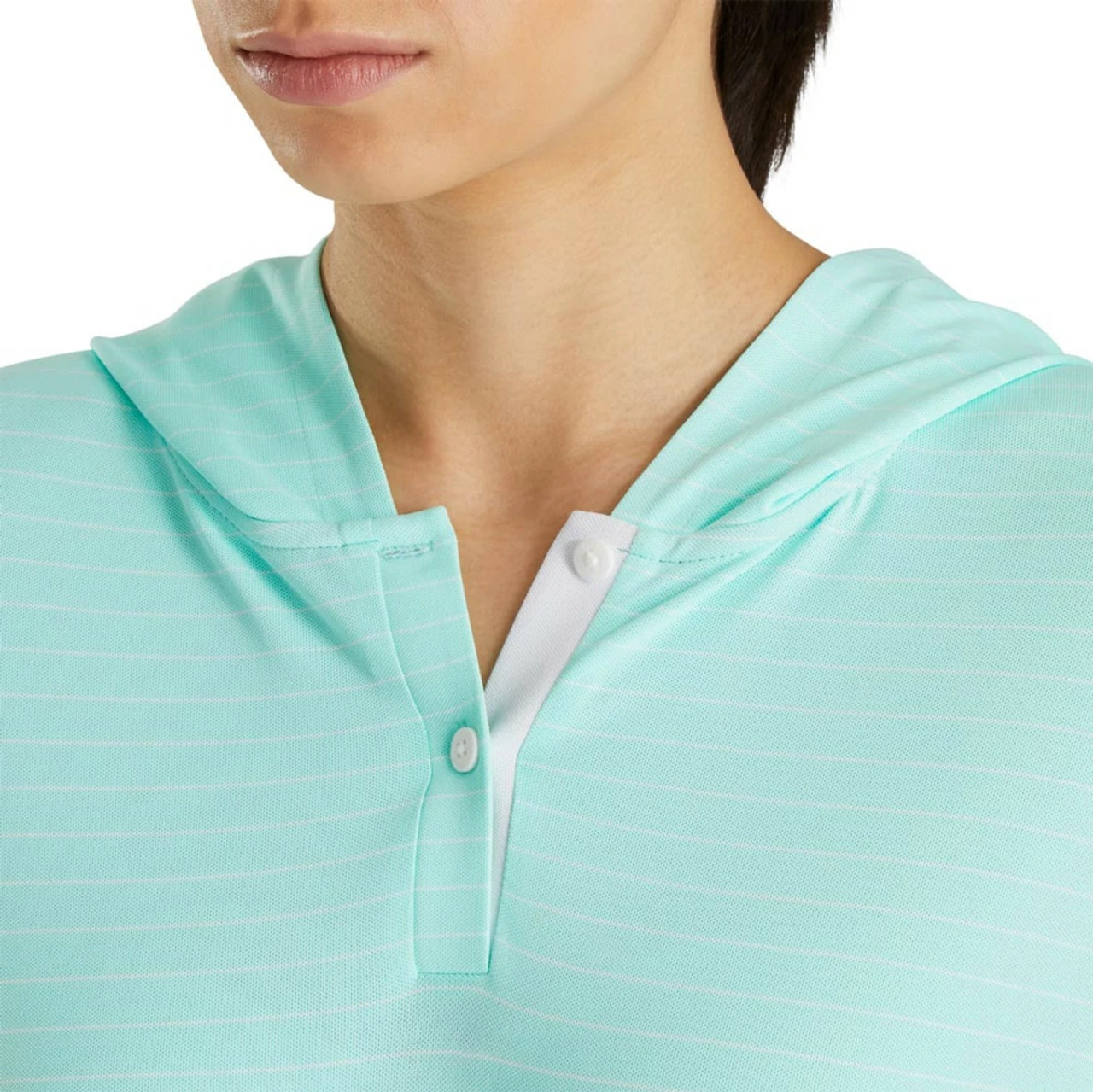 FootJoy Women's 3/4 Sleeve Pinstripe Hoodie 12 FootJoy Women's 3/4 Sleeve Pinstripe Hoodie - Image 12