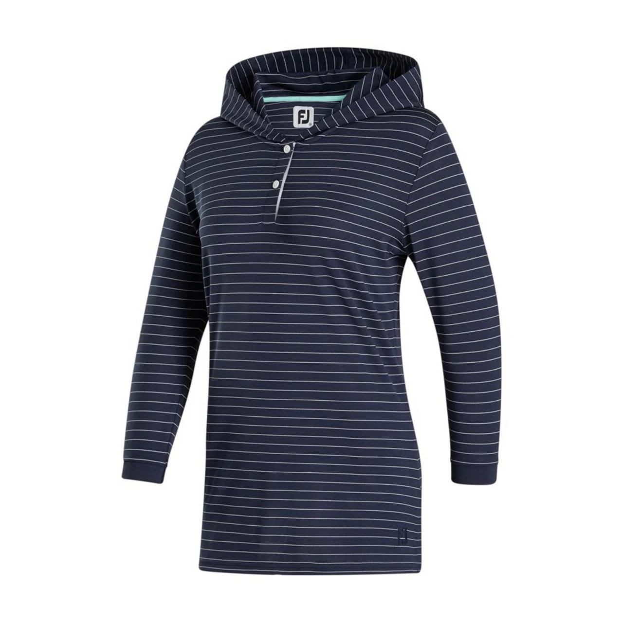 FootJoy Women's 3/4 Sleeve Pinstripe Hoodie 1 FootJoy Women's 3/4 Sleeve Pinstripe Hoodie