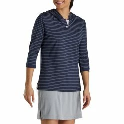 FootJoy Women's 3/4 Sleeve Pinstripe Hoodie 13 FootJoy Women's 3/4 Sleeve Pinstripe Hoodie -Golf Clubs Shop footjoy womens 3 4 sleeve pinstripe hoodie navy 02 75777.1633109315