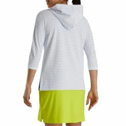 FootJoy Women's 3/4 Sleeve Pinstripe Hoodie 18 FootJoy Women's 3/4 Sleeve Pinstripe Hoodie -Golf Clubs Shop footjoy womens 3 4 sleeve pinstripe hoodie white 03 23724.1633109315