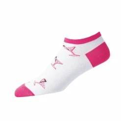 FootJoy Women's ComfortSof Low Cut Martini Print Fashion Sock -Golf Clubs Shop footjoy womens comfortsof low cut martini print fashion sock white pink 01 69185.1671653580