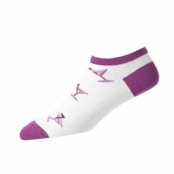FootJoy Women's ComfortSof Low Cut Martini Print Fashion Sock -Golf Clubs Shop footjoy womens comfortsof low cut martini print fashion sock white purple 01 05429.1671653580