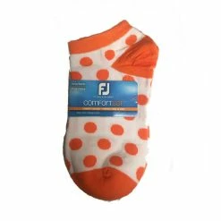 FootJoy Women's ComfortSof Low Cut Polka Dot Print Fashion Sock 8 FootJoy Women's ComfortSof Low Cut Polka Dot Print Fashion Sock -Golf Clubs Shop footjoy womens comfortsof low cut polka dot print fashion sock white orange 01 47830.1671654816