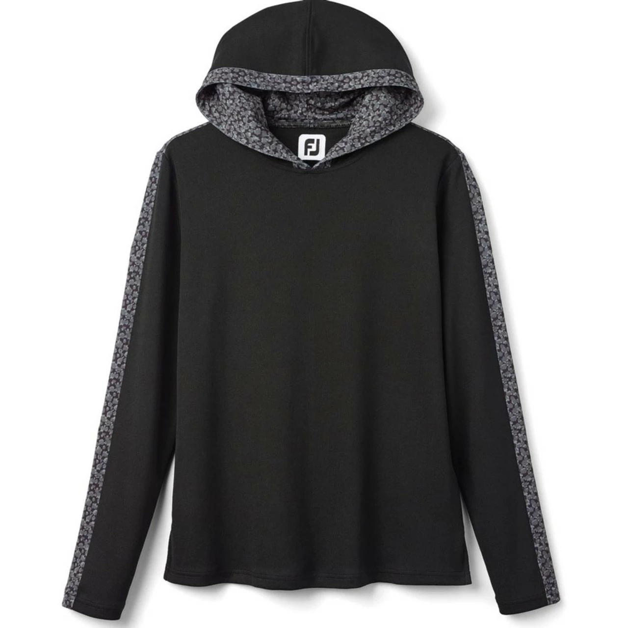 FootJoy Women's Lightweight Mesh Knit Spot Print Trim Hoodie 1 FootJoy Women's Lightweight Mesh Knit Spot Print Trim Hoodie