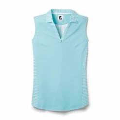 FootJoy Women's Open Placket Sleeveless Polo 20 FootJoy Women's Open Placket Sleeveless Polo -Golf Clubs Shop footjoy womens open placket sleeveless polo sky 01 87746.1673285373