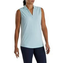 FootJoy Women's Open Placket Sleeveless Polo 21 FootJoy Women's Open Placket Sleeveless Polo -Golf Clubs Shop footjoy womens open placket sleeveless polo sky 02 24343.1673285373