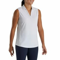 FootJoy Women's Open Placket Sleeveless Polo 25 FootJoy Women's Open Placket Sleeveless Polo -Golf Clubs Shop footjoy womens open placket sleeveless polo white 02 53945.1673285373
