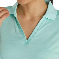 FootJoy Women's Open Placket Space Dye Polo -Golf Clubs Shop footjoy womens open placket space dye polo aquamarine white 04 01858.1631902167