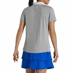 FootJoy Women's Open Placket Space Dye Polo -Golf Clubs Shop footjoy womens open placket space dye polo grey white 03 47135.1631902166