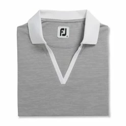 FootJoy Women's Open Placket Space Dye Polo -Golf Clubs Shop footjoy womens open placket space dye polo grey white 05 84053.1631902166