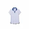 FootJoy Women's Open Placket Space Dye Polo -Golf Clubs Shop footjoy womens open placket space dye polo white cobalt 01 63911.1631902166