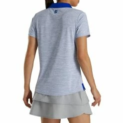FootJoy Women's Open Placket Space Dye Polo -Golf Clubs Shop footjoy womens open placket space dye polo white cobalt 03 61777.1631902166