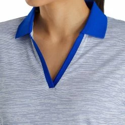 FootJoy Women's Open Placket Space Dye Polo -Golf Clubs Shop footjoy womens open placket space dye polo white cobalt 04 65491.1631902167