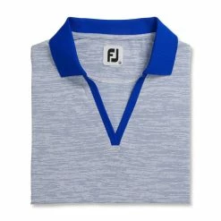 FootJoy Women's Open Placket Space Dye Polo -Golf Clubs Shop footjoy womens open placket space dye polo white cobalt 05 38174.1631902167