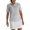 FootJoy Women's Pique Pinstripe Half Sleeve Polo -Golf Clubs Shop footjoy womens pique pinstripe half sleeve polo light grey heather 01 31206.1673899448