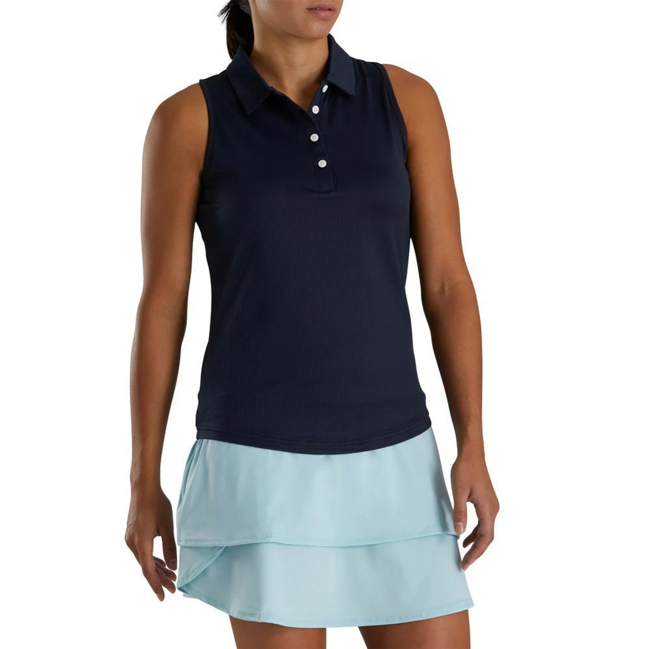 FootJoy Women's Ribbed Sleeveless Polo 3 FootJoy Women's Ribbed Sleeveless Polo - Image 3