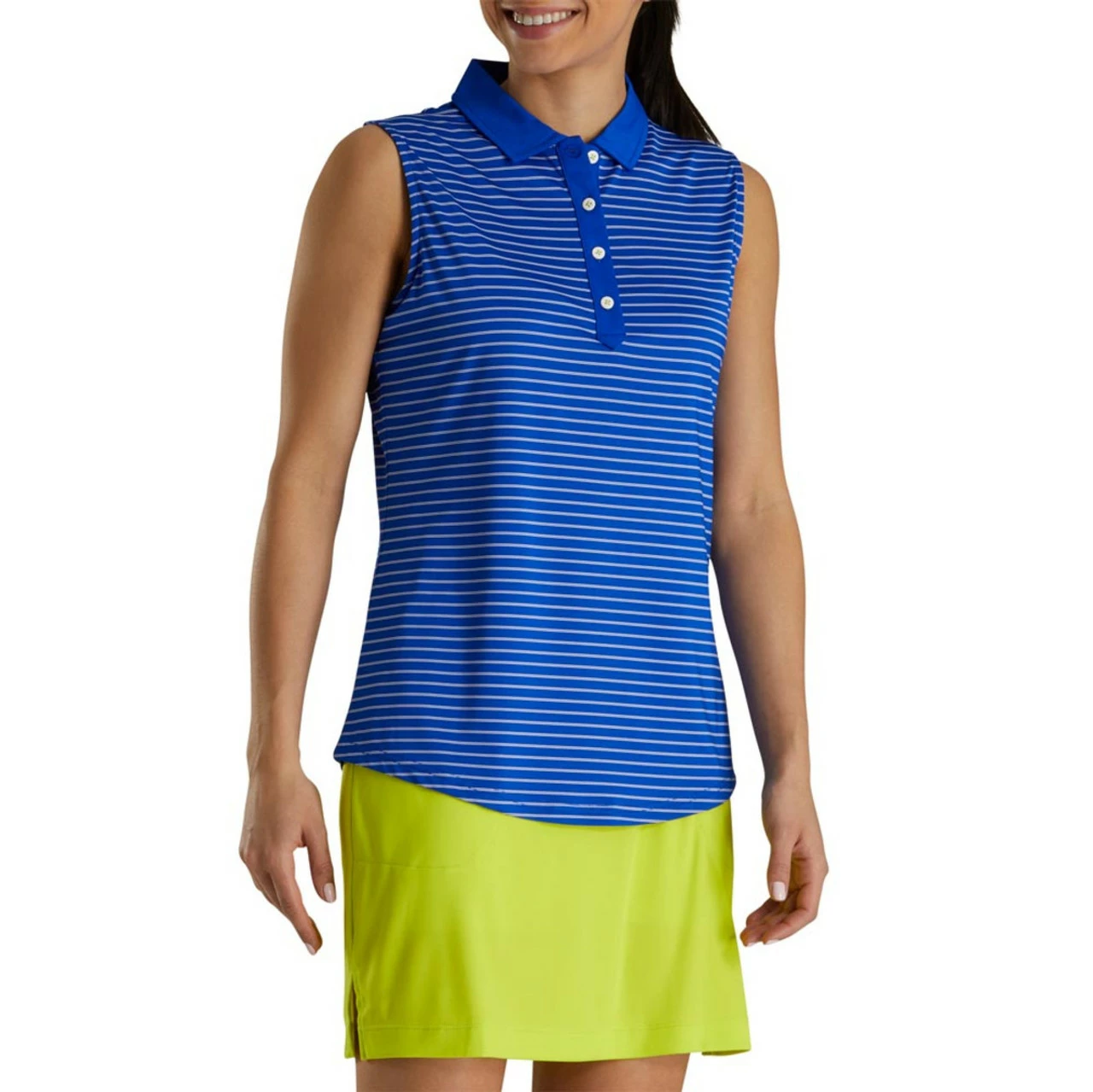FootJoy Women's Sleeveless Pinstripe Polo 2 FootJoy Women's Sleeveless Pinstripe Polo - Image 2