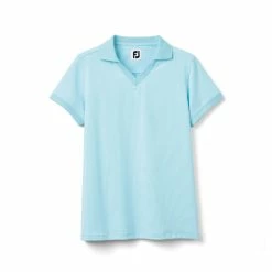 FootJoy Women's Stretch Lisle End On End Open Collar Polo -Golf Clubs Shop footjoy womens stretch lisle end on end open collar polo light blue 01 38889.1633379496